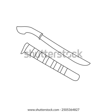 vector illustration of machete and scabbard