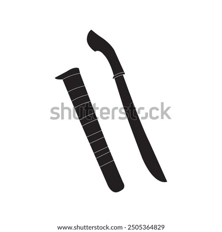 vector illustration of machete and scabbard
