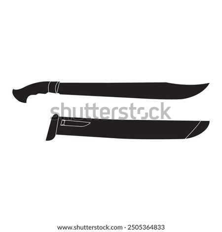 vector illustration of machete and scabbard