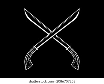 Vector illustration of a machete. The machete is a traditional weapon from several regions in Indonesia. With a ethnic design, it is very suitable for screen printing designs for clothes, logo