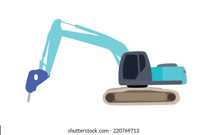 Vector illustration machine for drilling holes isolated on white background