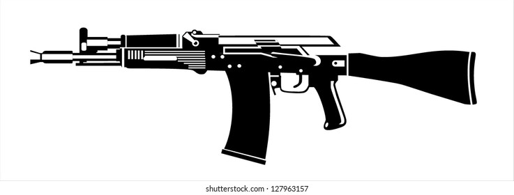 Vector illustration of a machine gun