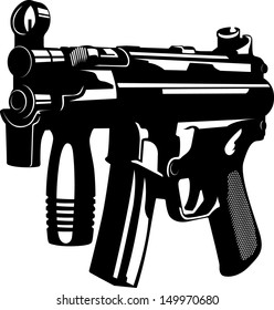 Vector illustration of a machine gun