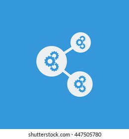 Vector Illustration Of Machine Learning Gear Algorithms Icon. Premium Quality Web Icon.