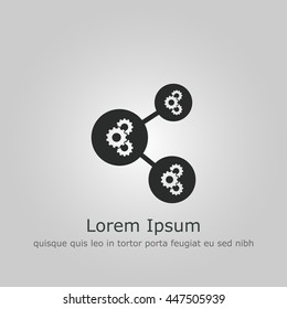 Vector Illustration Of Machine Learning Gear Algorithms Icon. Premium Quality Web Icon.