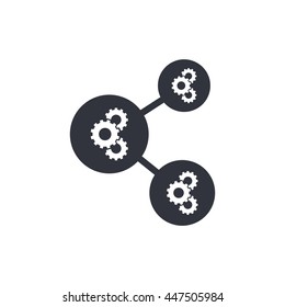 Vector Illustration Of Machine Learning Gear Algorithms Icon. Premium Quality Web Icon.