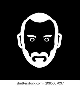 Vector illustration of a macho man's face suitable for logos, icons, stickers, brands, mascots, screen printing or wallpapers