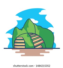 Vector Illustration Of Machu Picchu In Peru