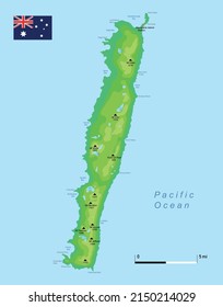 Vector Illustration Macquarie Island (Australia) Map