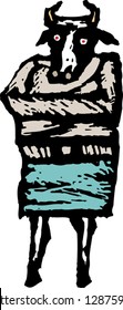 Vector illustration of a mad cow