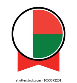 vector illustration of Madagascar flag.