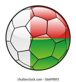 vector illustration of Madagascar flag on soccer ball