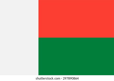 Vector illustration of madagascar flag. Rectangular national flag of madagascar. Madagascarian flag