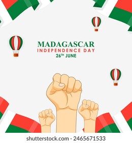 Ilustración vectorial del Día de la Independencia de Madagascar Plantilla de medios sociales