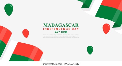 Ilustración vectorial del Día de la Independencia de Madagascar Plantilla de medios sociales