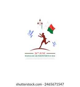 Ilustración vectorial del Día de la Independencia de Madagascar Plantilla de medios sociales