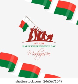 Ilustración vectorial del Día de la Independencia de Madagascar Plantilla de medios sociales