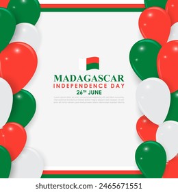 Vector illustration of Madagascar Independence Day social media feed template