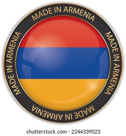 ilustración vectorial hecha en Armenia banner con bandera nacional