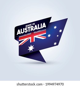 Vector Illustration Made In Australia Flag