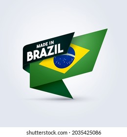 Vector Illustration Made In Brazil Flag