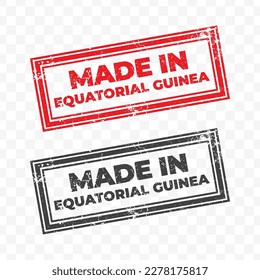 Vector illustration of Made In Equatorial Guinea. Red grunge stamp on transparent background(PNG).