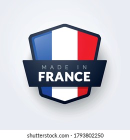 Vector Illustration Made In France Badge. Seal With French Colors.