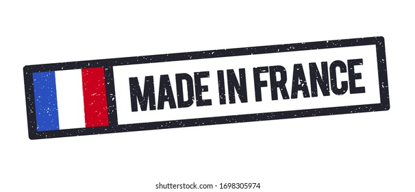 Vector Illustration Made In France Stamp With French Flag 