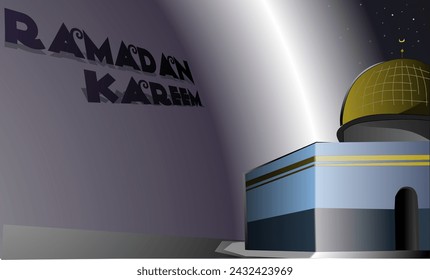 vector illustration made from an Islamic design with a Ramadan theme, Palestina mosque