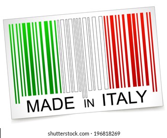 Vector illustration of made in italy barcode concept