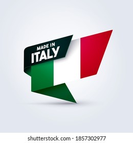 Vector Illustration Made In Italy Flag Pin