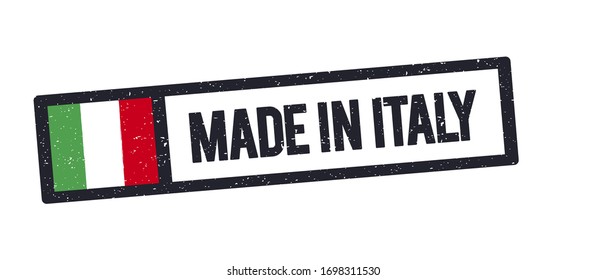 Vector Illustration Made In Italy Stamp With Italian Flag 