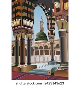 Vektorgrafik der Madina masjid nabawi-Moschee