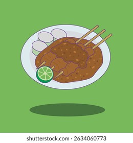 A vector illustration of Madura Satay, a popular Indonesian grilled dish