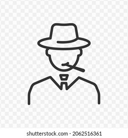 Vector illustration of mafia icon in dark color and transparent background(png).