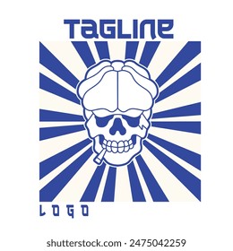 Vector illustration of mafia skull with flat cap