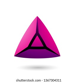 Vektorgrafik von Magenta und kühne 3D-Pyramide einzeln auf weißem Hintergrund