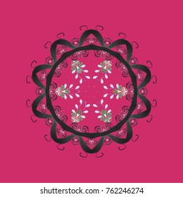 Vector illustration. A magenta, gray and neutral colors with snowflakes. Vector christmas abstract colorful background with cute snowflake.