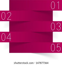Vector illustration of magenta paper infographics template design. Eps10