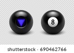 Vector illustration Magic 8 ball set. Eight. Isolated on a transparent checkered background. EPS 10