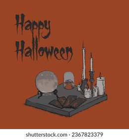 Vector illustration with a magic ball