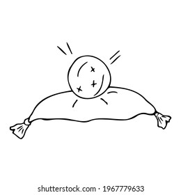 Vector illustration of a magic ball on a pillow.