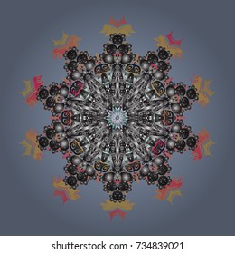 Vector illustration. Magic blue, gray and beige holiday abstract background with star and falling snowflakes. Christmas blue, gray and beiges.
