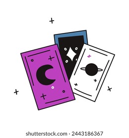 Vector illustration with magic cards on white background