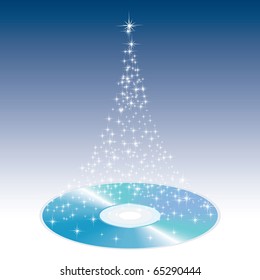 vector illustration of the magic Christmas CD