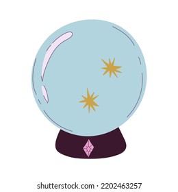 Vector illustration of magic crystal ball. Magic and witch concept