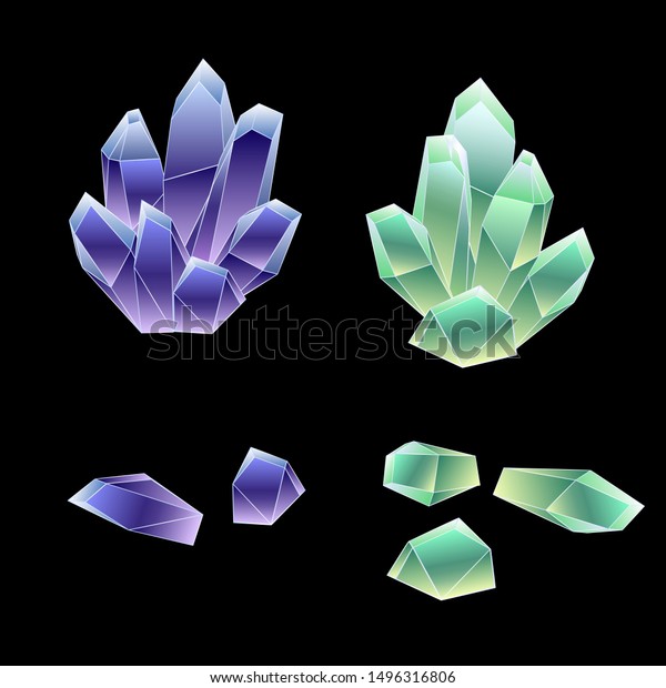 Vector Illustration Magic Crystals Gems On Stock Vector Royalty Free