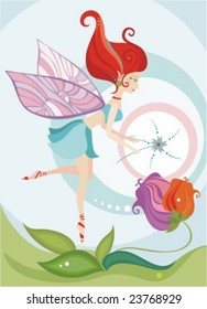 vector illustration with a magic cute fairy