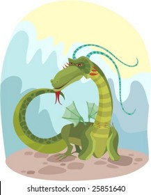 vector illustration of a magic dragon