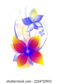 Vector illustration "Magic flower" on a white background. Gradient fill. Idea for holiday poster, screensaver, a greeting card, beauty salon.